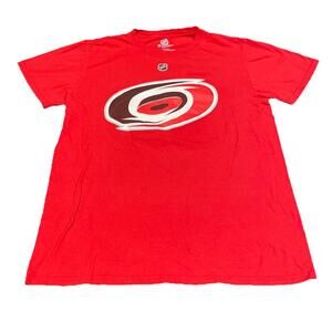 NHL Fanatics Carolina Hurricanes Sebastian Aho Size Medium Red T-Shirt